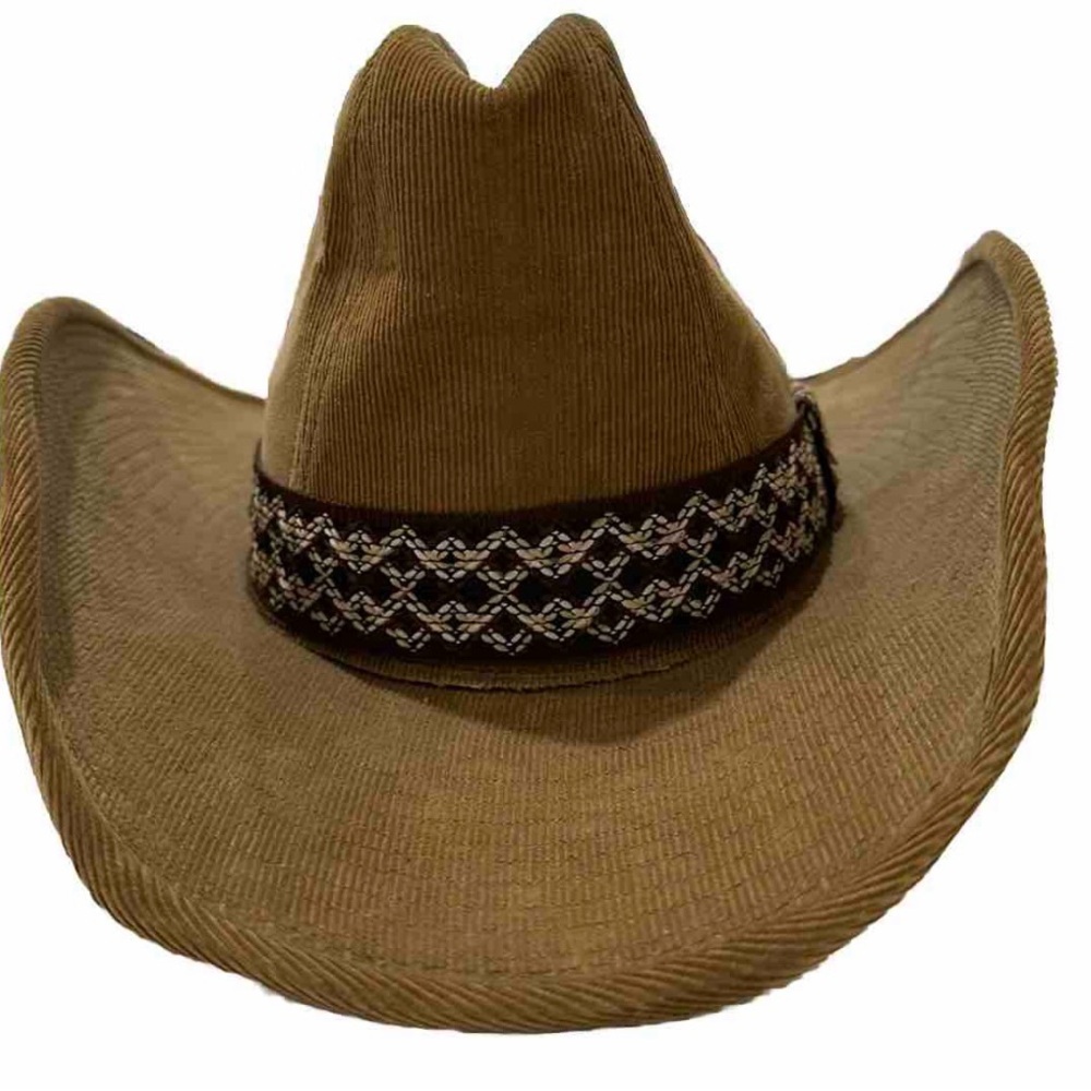 GA Duke Brown Corduroy Western Cowboy Hat Men’s Small